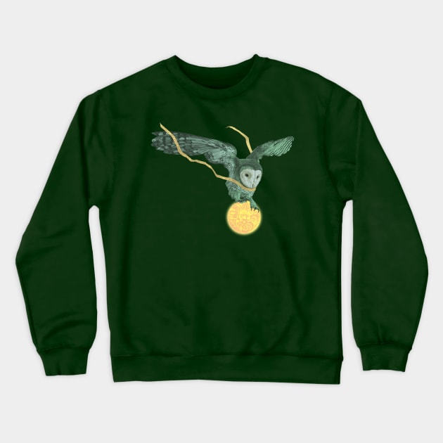 Owl and moon Crewneck Sweatshirt by Dedos The Nomad